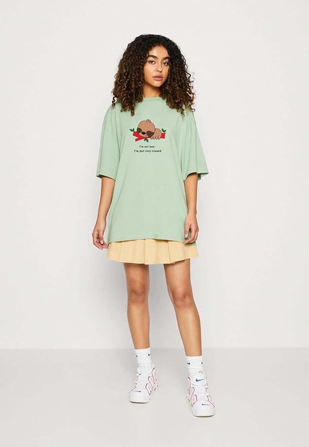 Women's Printed Cotton Blend Oversized T-Shirts