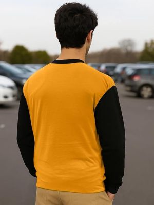 Oversized Full Sleeve Cottonblend Graphic Printed Round Neck Drop Shoulder Tshirt for Man