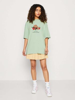 Women's Printed Cotton Blend Oversized T-Shirts