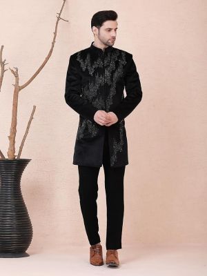 Men’s Black Velvet Indo-Western SetS