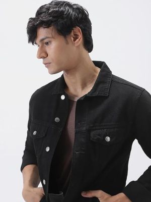 Fashion Men's Regular Fit Washed Full Sleeve Denim Jacket
