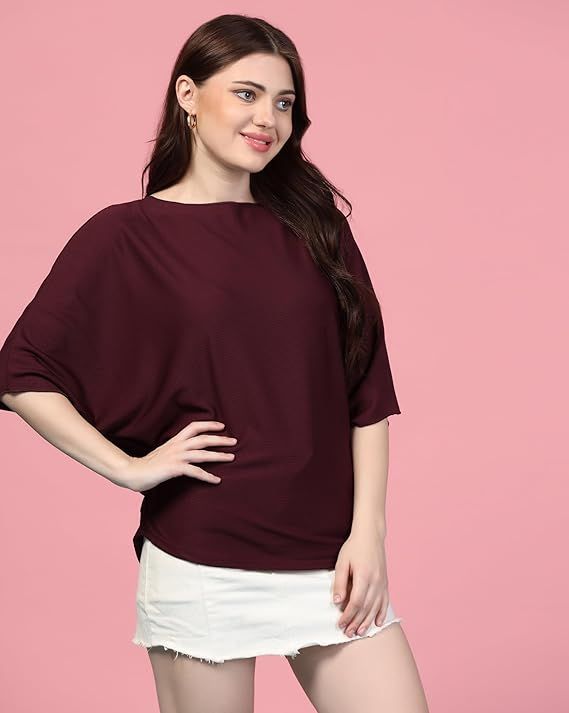 Product Trendy Ribbed Boat Neck Top Half Sleeves Tops for Women Formal Image