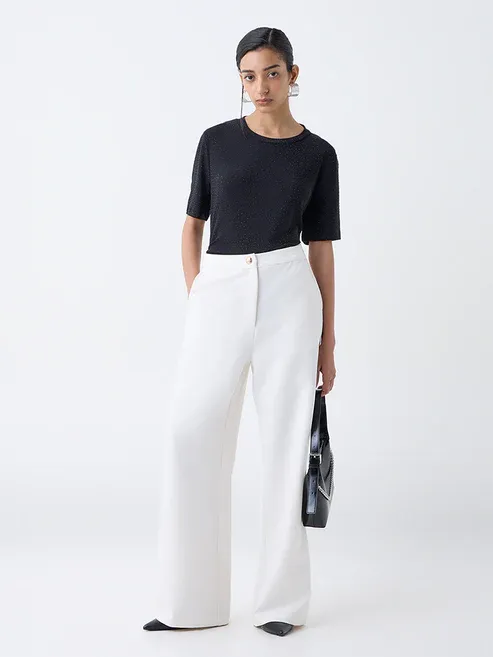 Product White High-Rise Trousers Image