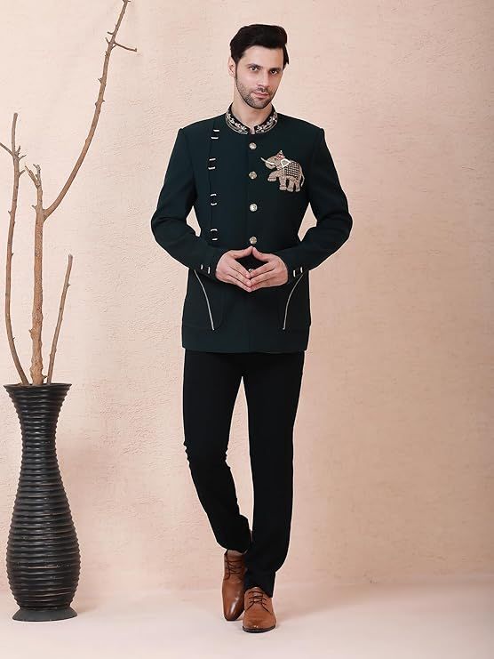 Product Men’s Dark Emerald Green Designer Bandhgala Se Image